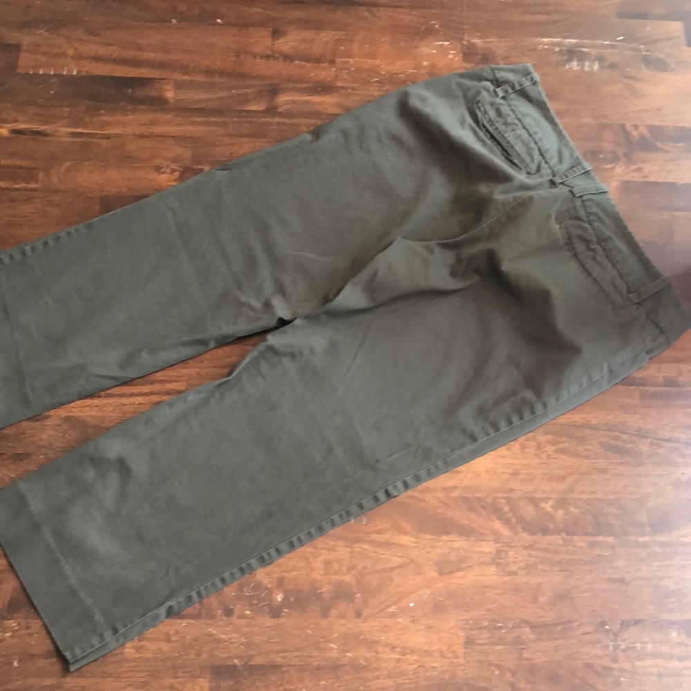 Mossimo Women's Stretch Capri Pants Green Cropped Casual Chino Bottoms Size 4 - Picture 4 of 7